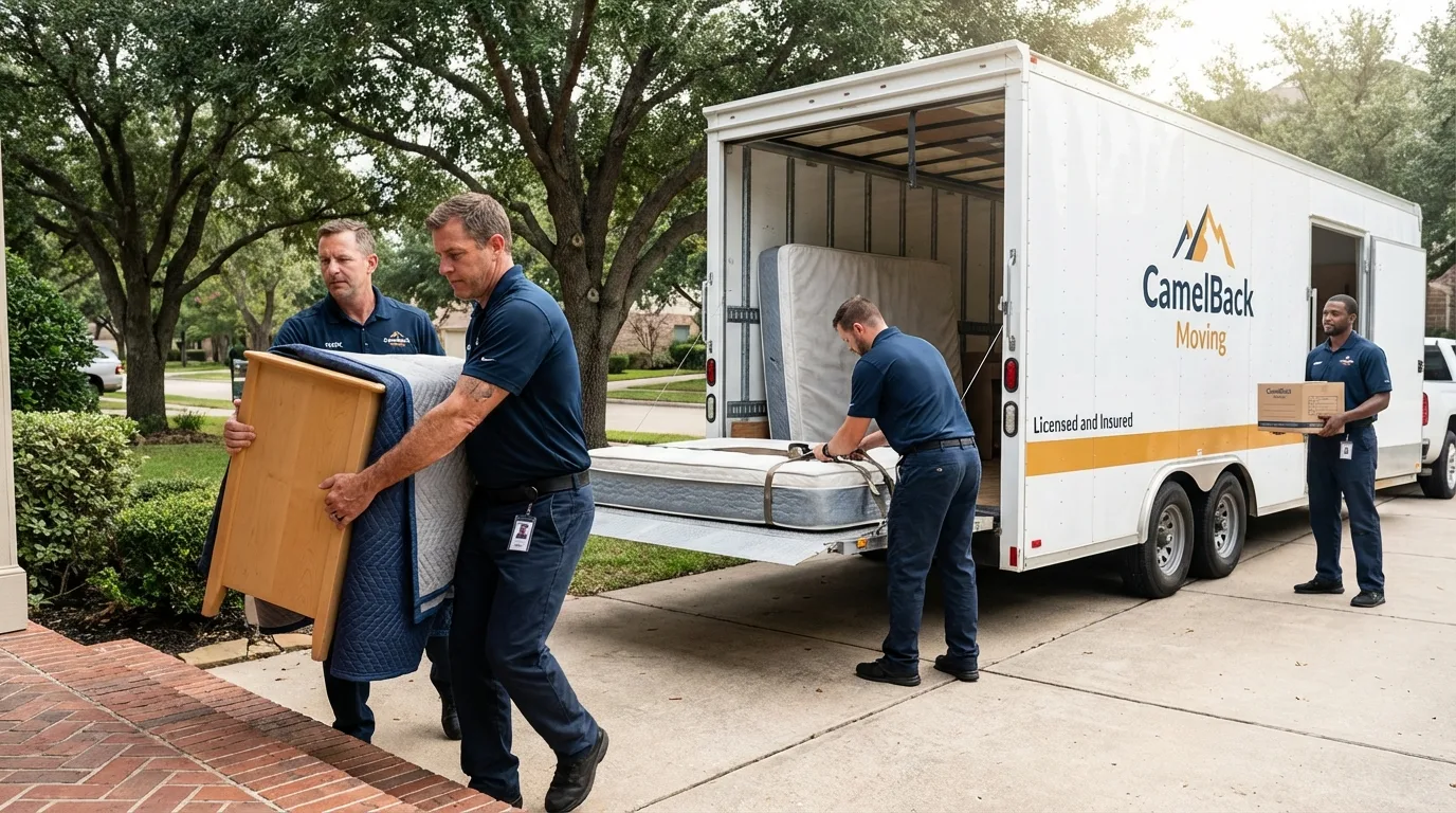 Crew loading residential truck for cross-state move from West Chester, PA
