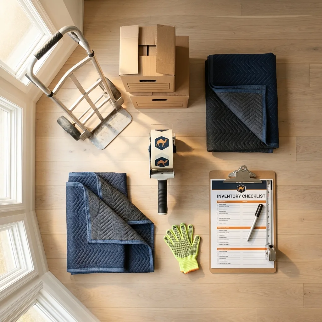 Professional moving supplies and packing materials layout for West Chester residential relocations